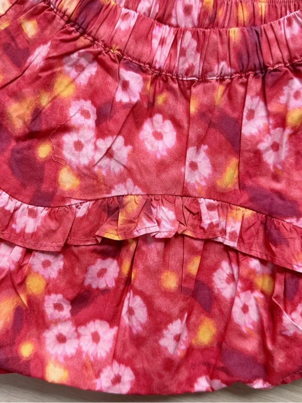 NWT J.Crew Crewcut Red Floral Ruffle Tiered Mini Skirt